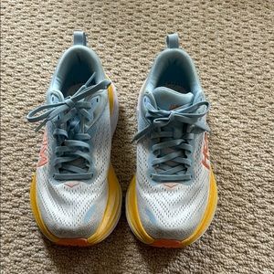 Hoka women’s bondi 8 - Blue and Yellow